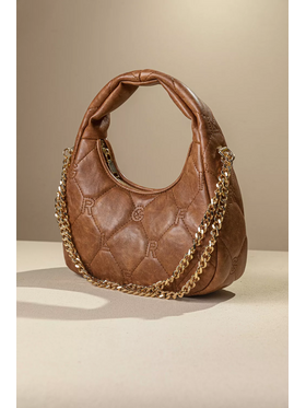 Οβάλ Τσάντα Χειρός και Ώμου με Αφαιρούμενη Αλυσίδα