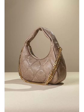 Οβάλ Τσάντα Χειρός και Ώμου με Αφαιρούμενη Αλυσίδα