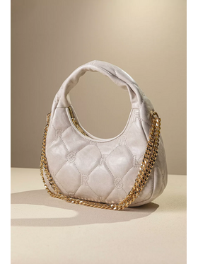 Οβάλ Τσάντα Χειρός και Ώμου με Αφαιρούμενη Αλυσίδα