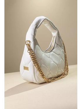 Οβάλ Τσάντα Χειρός και Ώμου με Αφαιρούμενη Αλυσίδα