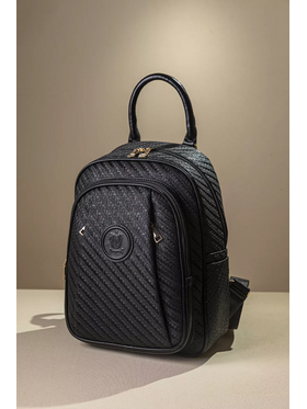 Allday Backpack με Πολλές Τσέπες με Casual Logo