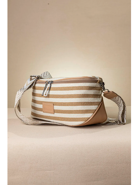Crossbody Καραβόπανο με Ιμάντα και Ρίγες