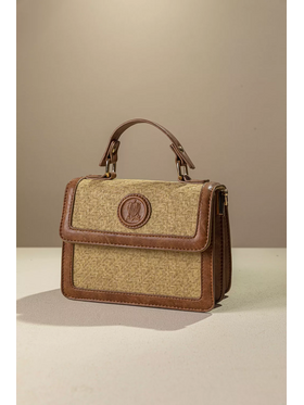 Τσάντα Χειρός με υφή Ψάθας