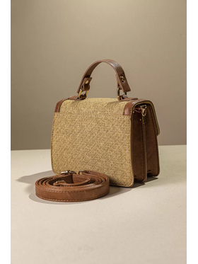 Τσάντα Χειρός με υφή Ψάθας