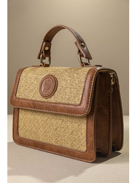 Τσάντα Χειρός με υφή Ψάθας