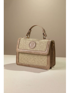 Τσάντα Χειρός με υφή Ψάθας