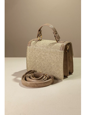 Τσάντα Χειρός με υφή Ψάθας