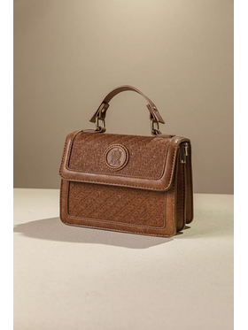 Τσάντα Χειρός με υφή Ψάθας