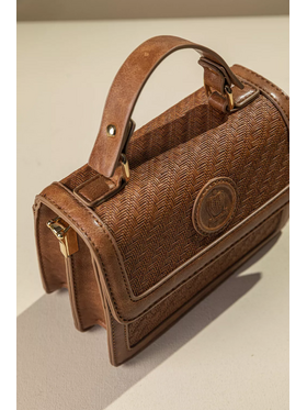 Τσάντα Χειρός με υφή Ψάθας