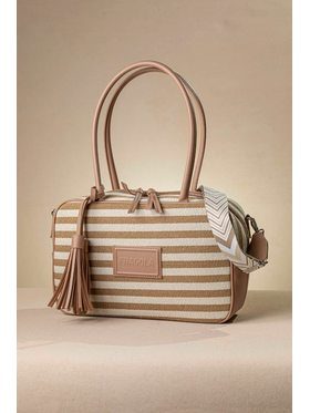 Μακρόστενη Τσάντα Ώμου και Χιαστί από Καραβόπανο