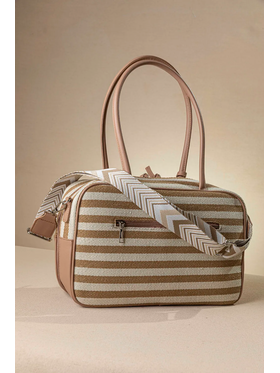 Μακρόστενη Τσάντα Ώμου και Χιαστί από Καραβόπανο