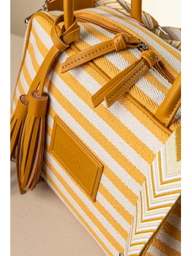 Μακρόστενη Τσάντα Ώμου και Χιαστί από Καραβόπανο