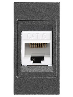 Πριζα Data 1 Modules cat 6 rj 45 Γραφιτης