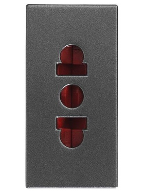 Πριζα Σουκο Euro-American 2 Modules 16a Γραφιτης