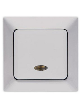 Μπουτον Κλιμακοστασιου+λυχνια Νικελ mat