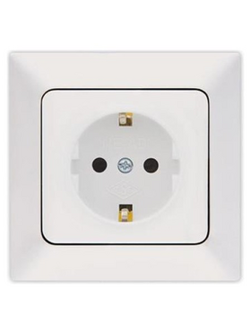 Πριζα Σουκο 16a Λευκη με Παιδικη Προστασια