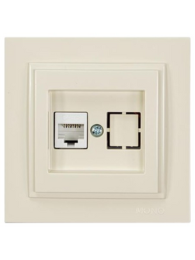 Πριζα Data cat 6 rj 45 Monh Μπεζ