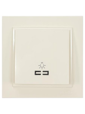 Μπουτον Κλιμακοστασιου+λυχνια Μπεζ