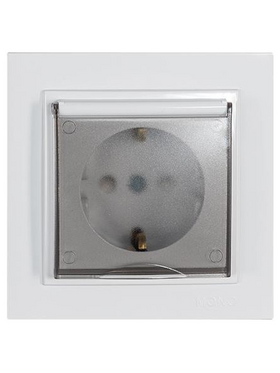 Πριζα Σουκο Καπακι 16a με Παιδικη Προστασια Λευκη
