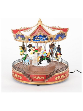 Καρουζελ με Αλογακια, Μουσικη και Κινηση, με Μετασχηματιστη, 25,3χ25,1χ26,3cm
