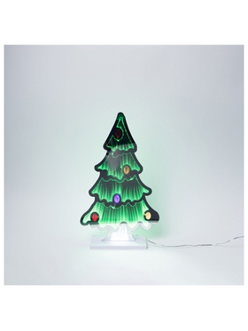 Χριστουγεννιατικο Δεντρο 30x23cm, Διακοσμητικο Σχεδιο Καθρεφτης με led Ταινια, Μετασχηματιστη, 147 Led, Χρωματιστο Led, Προεκταση Παροχης 3m, Ip20