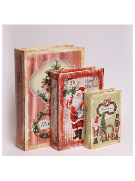 Βιβλια Διακοσμητικα, Vintage,  Ξυλινα, σετ 3 Τμχ, 30x22x7.5,  23x17x6 και 16x11x4.5cm