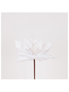 Λουλουδι Λευκο, με Λευκες Χαντρες, 27x15cm