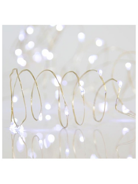 Σειρα, 200 Μινι Led, 4,5v, Σταθερο, με Μετασχηματιστη, Προεκταση Παροχης 500cm, Ασημι Χαλκος, Λευκο Led, ana 10cm, Ιρ44