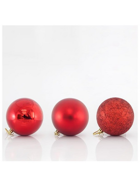 Μπαλα Πλαστικη, Κοκκινη, σετ 6τμχ, 10cm