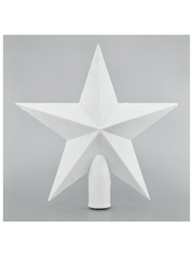 Κορυφη Δεντρου Αστερι Πλαστικο, Λευκο με Glitter, 20,5cm