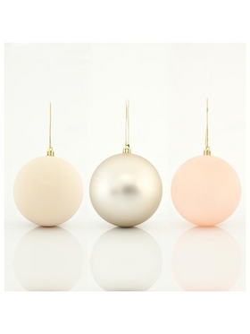 Μπαλα Πλαστικη Ιβουαρ Ρετρο, σετ 6τμχ, 8cm