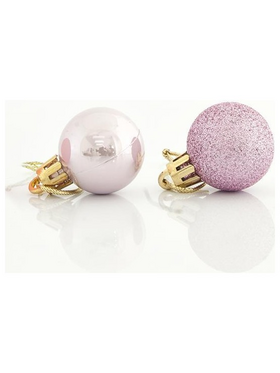Μπαλα Πλαστικη,  Ροζ, σετ 27τμχ, (9 Περλε , 18 Glitter), 3cm