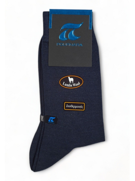 Κάλτσα Μάλλινη Ισοθερμική Pournara με ελαστική πλέξη Μπλε