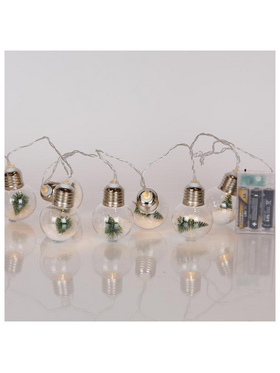 Σειρα, 10 led 5mm, Λαμπα με Χριστουγεννιατικο Δεντρο, Μπαταριας 3xaa, Χρονοδιακοπτη, Διαφανο pvc Καλωδιο, Θερμο Λευκο Led, ανα 15cm, Προεκταση Παροχης 30cm, Ip20