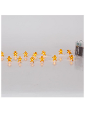 Σειρα, 20 Mini Led, Μπισκοτανθρωπος, Μπαταριας 3xaa, Χρονοδιακοπτη, Ασημι Χαλκινο Καλωδιο, Θερμο Λευκο Led, ανα 10cm, Προεκταση Παροχης 30cm, Ip20