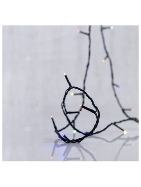 Σειρα, 96 led 5mm, Hλιακο Συλλεκτη με Αισθητηρα Φωτος, Σταθερο/flash Προγραμμα, Πρασινο pvc Καλωδιο, Πολυχρωμο Led, ανα 10cm, Προεκταση Παροχης 1m, Ip44