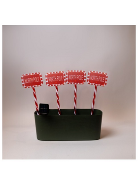 Σειρα, 36 Mini Led, 4 Πλαστικες Πινακιδες με Χριστουγεννιατικο Σχεδιο Στην Κορυφη 12cm, με Ραβδι για το Εδαφος 37cm, Ηλιακο Συλλεκτη με Αισθητηρα, 8 Προγραμματα, Διαφανο Flat Χαλκινο Καλωδιο, Θερμο Λευκο Led, ana 1m, Προεκταση Παροχης 1m, Ip44