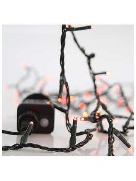 Σειρα, 240 led 3mm, 31v Μετασχηματιστη, 8 Προγραμματα & Μνημη, Πρασινο pvc Καλωδιο, Κοκκινο Led, ανα 5cm, Προεκταση Παροχης 3m, Ιρ44