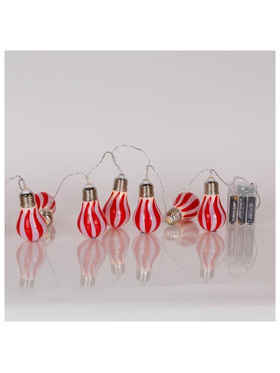 Σειρα, 10 led 5mm, Κοκκινη & Ασπρη Λαμπα, Μπαταριας 3xaa, Χρονοδιακοπτη, Διαφανο pvc Καλωδιο, Θερμο Λευκο Led, ανα 15cm, Προεκταση Παροχης 30cm, Ip20