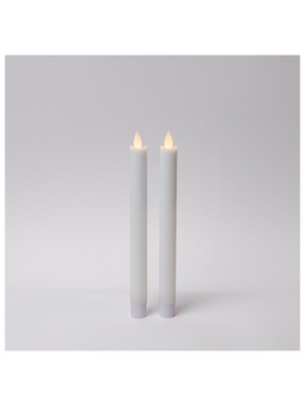 Κερι Μπαταριας με Κινηση στη Φλογα, Χρονοδιακοπτη, Λευκο, 2,2x24cm, σετ 2 Τμχ, Ip20