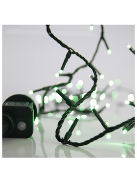 Σειρα, 100 led 3mm, 31v Μετασχηματιστη, 8 Προγραμματα & Μνημη, Πρασινο pvc Καλωδιο, Πρασινο Led, ανα 5cm,  Προεκταση Παροχης 3m, Ιρ44