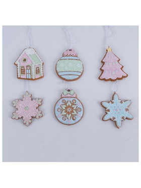 Display Box, Κρεμαστα Χριστουγεννιατικα Δεντρακια, Μπαλες, Σπιτακια, Χιονονυφαδες, 6 Σχεδια, 10cm