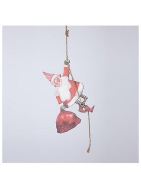 Ξυλινο Στολιδι, Αγιος Βασιλης με Σχοινι, 0.4x15x22cm