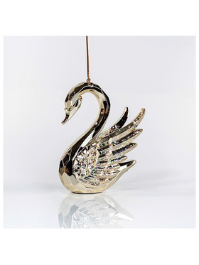 Κυκνος Ακρυλικος, με Σαμπανι Glitter, 7x10,2cm