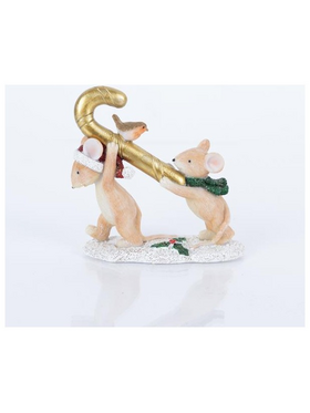 Ποντικακια Πολυρεζin, με Χρυσο Μπαστουνακι, 4x10.5x11cm