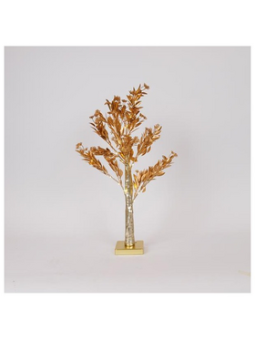 Χρυσο Δεντρο με Μπουμπουκια 60cm, Μπαταριας 3xaa, Timer, 40 Θερμα Λευκα Mini Led, Ip20