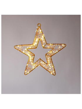 Aστερι Φωτιζομενο 23cm, 80 Μινι Led, 4,5v Μετaσχημaτιστη, Μπρονζε Μετaλλικος Σκελετος, Μπρονζε Χaλκινο Κaλωδιο, 70 Θερμa Λευκa & 10 Θερμa Λευκa Flash Μινι Led, Προεκτaση Πaροχης 5m, Ip44