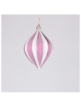 Πλαστικο Στολιδι, ροζ Λευκο, σετ 3τμχ, 10cm