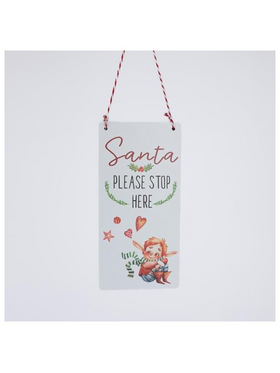 Ξυλινη Ταμπελα με Ξωτικο, Λευκη, 20cm