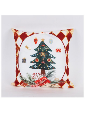 Μαξιλαρι, Κοκκινο, με Δεντρακι, 45x45cm